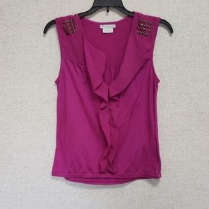 Fred Davis pink top with studded shoulder